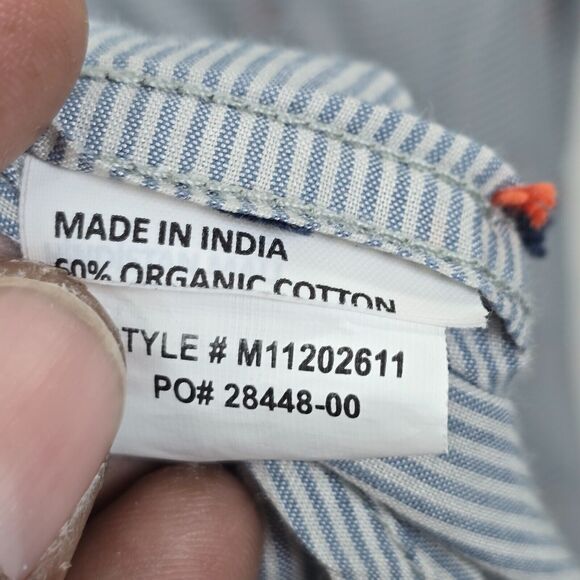 prAna Men's Button Up Shirt Short Sleeve Collar Striped Slim Fit Size XL - Picture 6 of 9